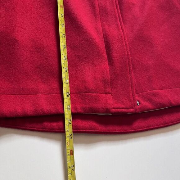 NWT Women Pendleton Cascade Wool Coat - Red button zip peacoat jacket, Size M - Picture 9 of 10